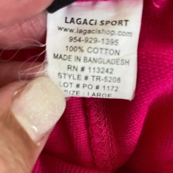 Lagaci Est. 1998 Womens Hot Pink Cotton Outer Banks Jogging Pants Size L Workout - Picture 6 of 11
